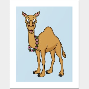 Happy camel cartoon illustration Posters and Art